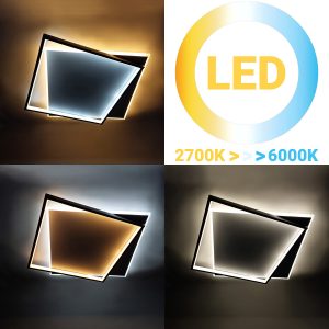 Φωτιστικό οροφής LED 68W 50Χ46Χ5 εκ. μαύρο με controller - GLOBOBOX 602173