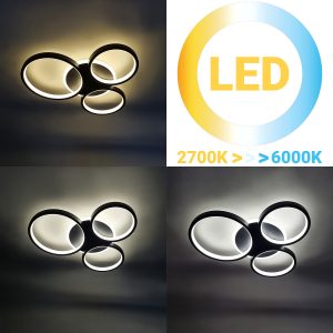 Φωτιστικό οροφής LED 75W 42Χ38Χ5,5 εκ. μαύρο με controller - GLOBOBOX 602177