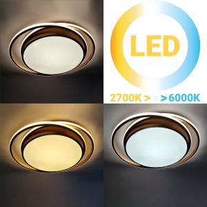 Φωτιστικό οροφής LED 63W 52Χ49Χ6 εκ. χρυσό με controller - GLOBOBOX 602180