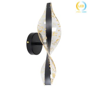 Απλίκα τοίχου μεταλλική μαύρη LED 24W 12Χ12Χ35 εκ. με ακρυλικό - KESKOR 458548