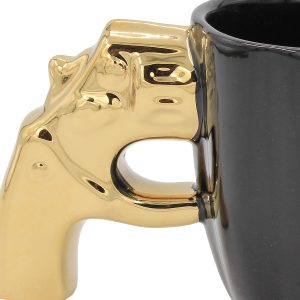 Κούπα κεραμική 300 ml 8,5X17X10 εκ. Όπλο μαύρο χρυσό - KESKOR 79196