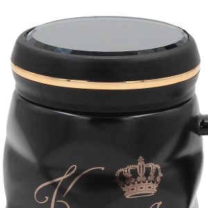 Κούπα κεραμική 360 ml Φ8,5Χ11,5 εκ. King μαύρο χρυσό με καπάκι καθρέπτη - KESKOR 79204-2