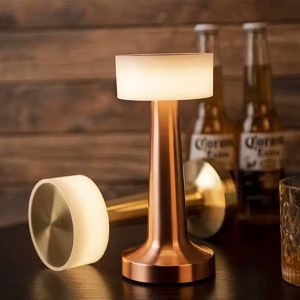 Πορτατίφ μεταλλικό LED επαναφορτιζόμενο (USB) Φ9Χ21 εκ. Ροζ Χρυσό - KESKOR 67968