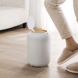 Κάδος αχρήστων 10 λίτρα πλαστικός μπαταρίας Φ21Χ31 εκ. αυτόματος λευκός - KESKOR 60987