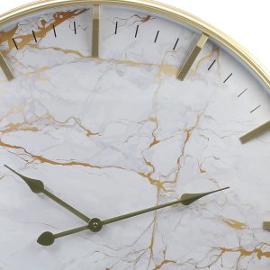 Ρολόι τοίχου πλαστικό Φ75Χ5,5 εκ. Λευκό Χρυσό - KESKOR 16010