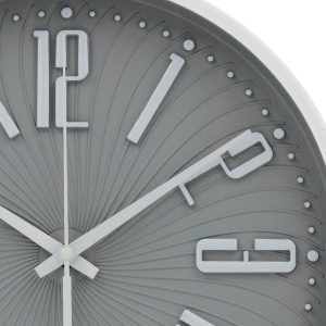 Ρολόι τοίχου πλαστικό Φ25Χ3,5 εκ. Λευκό Γκρι - KESKOR 83583-4