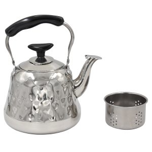 Τσαγιερό ανοξείδωτο (ΙΝΟΧ) 18/C 1000 ml 18Χ14Χ16 εκ. με σουρωτήρι - KESKOR 63212