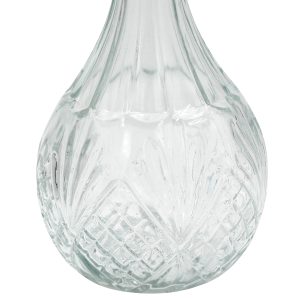 Μποτίλια - καράφα γυάλινη 950 ml Φ13Χ27 εκ. με πώμα και ανάγλυφο σχέδιο - KESKOR 62543