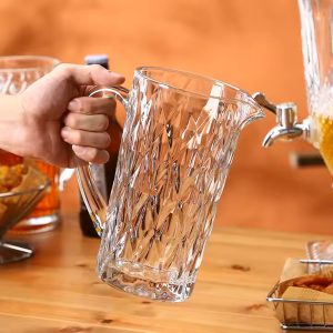 Κανάτα γυάλινη 1000 ml 18Χ10,8Χ20 εκ. με ανάγλυφο σχέδιο - KESKOR 61365