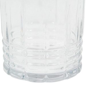 Ποτήρια κρασιού τεμ. 6 γυάλινα 230 ml Φ7,3Χ8 εκ. με ανάγλυφο σχέδιο - KESKOR 61379
