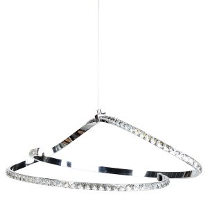 Φωτιστικό κρεμαστό LED 50W 57Χ28Χ18-82 εκ. Χρώμιο με κρύσταλλα - KESKOR 8552-01
