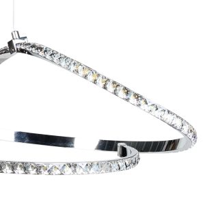 Φωτιστικό κρεμαστό LED 50W 57Χ28Χ18-82 εκ. Χρώμιο με κρύσταλλα - KESKOR 8552-01