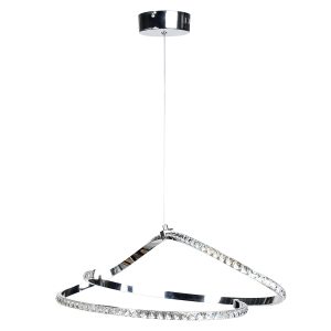 Φωτιστικό κρεμαστό LED 50W 57Χ28Χ18-82 εκ. Χρώμιο με κρύσταλλα - KESKOR 8552-01