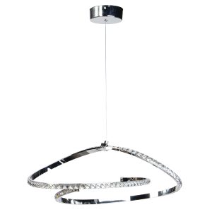 Φωτιστικό κρεμαστό LED 50W 57Χ28Χ18-82 εκ. Χρώμιο με κρύσταλλα - KESKOR 8552-01