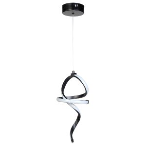 Φωτιστικό κρεμαστό LED 24W Φ18Χ37-100 εκ. Μαύρο - KESKOR 577890