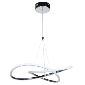 Φωτιστικό κρεμαστό LED 50W 45Χ45Χ8-90 εκ. Χρώμιο - KESKOR 577893