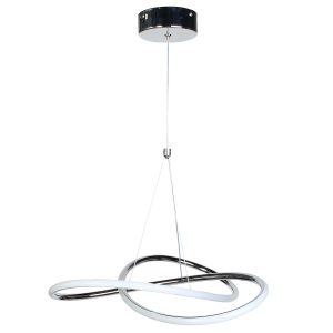 Φωτιστικό κρεμαστό LED 50W 45Χ45Χ8-90 εκ. Χρώμιο - KESKOR 577893