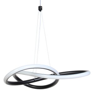 Φωτιστικό κρεμαστό LED 36W 33Χ33Χ7-80 εκ. Μαύρο - KESKOR 577894