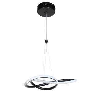 Φωτιστικό κρεμαστό LED 36W 33Χ33Χ7-80 εκ. Μαύρο - KESKOR 577894