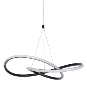 Φωτιστικό κρεμαστό LED 50W 45Χ45Χ8-90 εκ. Μαύρο - KESKOR 577895