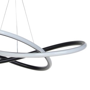 Φωτιστικό κρεμαστό LED 50W 45Χ45Χ8-90 εκ. Μαύρο - KESKOR 577895