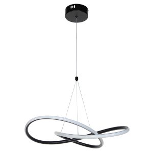 Φωτιστικό κρεμαστό LED 50W 45Χ45Χ8-90 εκ. Μαύρο - KESKOR 577895
