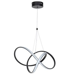 Φωτιστικό κρεμαστό LED 50W 43Χ43Χ21-85 εκ. Μαύρο - KESKOR 577898