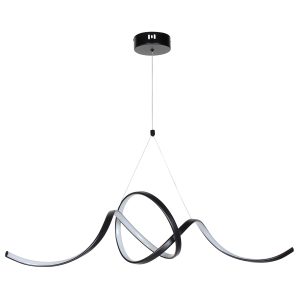 Φωτιστικό κρεμαστό LED 50W 100Χ25Χ23-80 εκ. Μαύρο - KESKOR 577899