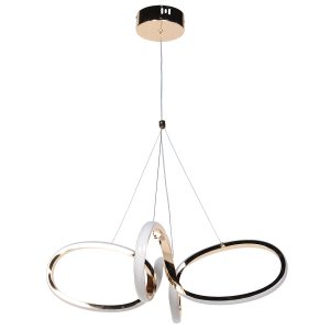 Φωτιστικό κρεμαστό LED 50W 41Χ41Χ15-80 εκ. Χρυσό - KESKOR 577900