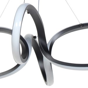 Φωτιστικό κρεμαστό LED 50W 41Χ41Χ15-80 εκ. Μαύρο - KESKOR 577901