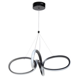 Φωτιστικό κρεμαστό LED 50W 41Χ41Χ15-80 εκ. Μαύρο - KESKOR 577901