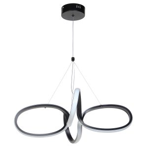 Φωτιστικό κρεμαστό LED 50W 41Χ41Χ15-80 εκ. Μαύρο - KESKOR 577901