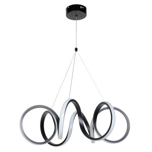 Φωτιστικό κρεμαστό LED 80W Φ56Χ20-80 εκ. Μαύρο - KESKOR 577902