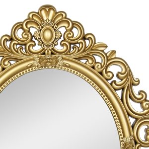 Καθρέπτης τοίχου πλαστικός Οβάλ 56Χ72 εκ. Χρυσός - KESKOR 72543