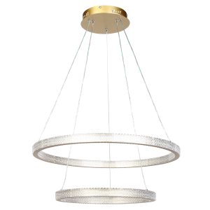 Φωτιστικό κρεμαστό LED Φ40-Φ60 εκ. 244W χρυσό με controller - KESKOR 868468