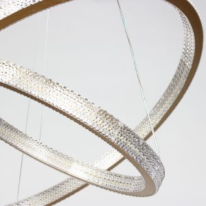Φωτιστικό κρεμαστό LED Φ40-Φ60 εκ. 244W χρυσό με controller - KESKOR 868468
