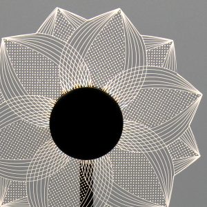 Πορτατίφ μεταλλικό Φ20Χ41 εκ. LED 24W Μαύρο με ακρυλικό - KESKOR 458553