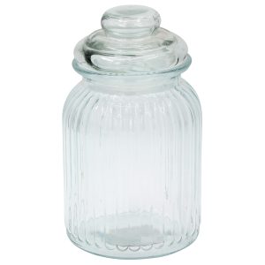 Βάζο αποθήκευσης γυάλινο 950 ml Φ10,8Χ19 εκ. με γυάλινο καπάκι - KESKOR 44830-3