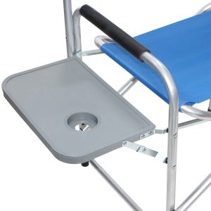 Καρέκλα σκηνοθέτη παραλίας μεταλλική πτυσσόμενη 60Χ47Χ79 εκ. μπλε με τραπεζάκι - KESKOR 91331