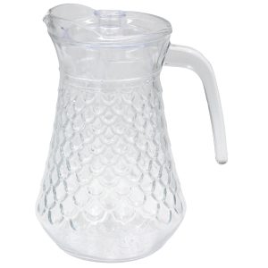 Κανάτα γυάλινη 1400 ml 16Χ13Χ20 εκ. με ανάγλυφο σχέδιο και πλαστικό καπάκι - KESKOR 61383-2