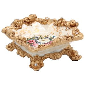 Τασάκι διακοσμητικό Polyresin 18Χ18Χ8 εκ. Floral - KESKOR 66003