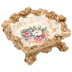Τασάκι διακοσμητικό Polyresin 18Χ18Χ8 εκ. Floral - KESKOR 66003