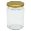 Βάζο αποθήκευσης 360 ml Φ7,2Χ10,8 εκ. γυάλινο με μεταλλικό καπάκι χρυσό - KESKOR 62562