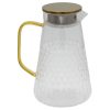 Κανάτα γυάλινη 1500 ml 16Χ12,5Χ21,5 εκ. Διάφανη με ΙΝΟΧ Χρυσό καπάκι - KESKOR 54373