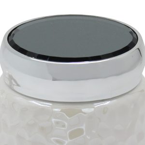 Κούπα κεραμική διακοσμ. 450 ml 13Χ10Χ11 εκ. Σομόν πέρλα με καπάκι καθρέπτη - KESKOR 79210-3