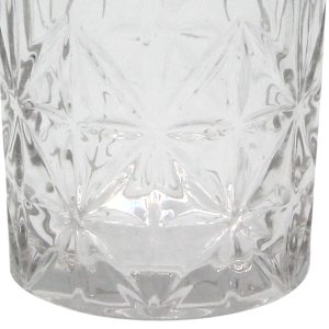 Ποτήρια νερού γυάλινα τεμ. 6 280 ml Φ6,8Χ12,5 εκ. με ανάγλυφο σχέδιο - KESKOR 61406